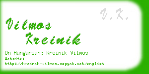 vilmos kreinik business card